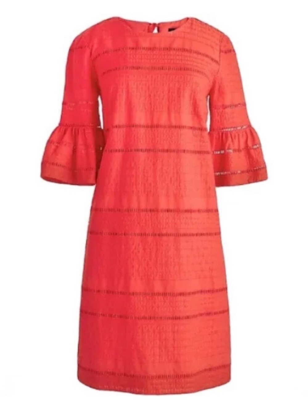 J. Crew Coral-Red Flutter Sleeve Midi Dress - size 6